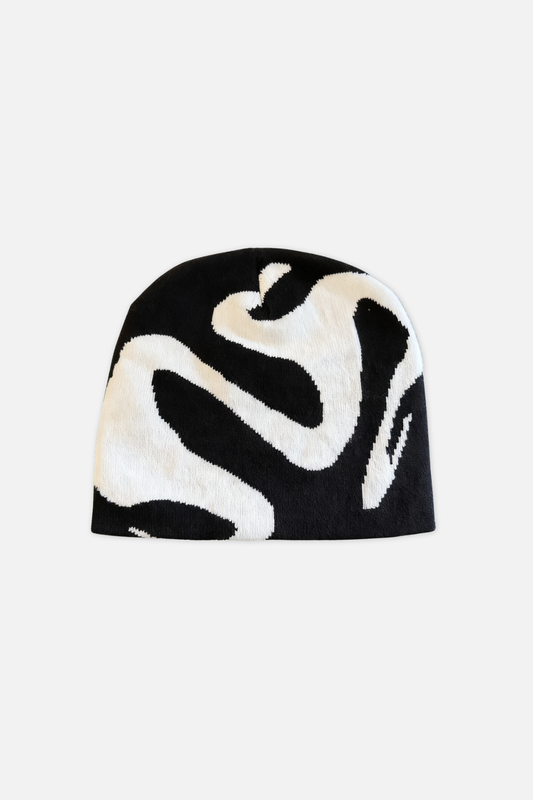 Black Wavy Beanie