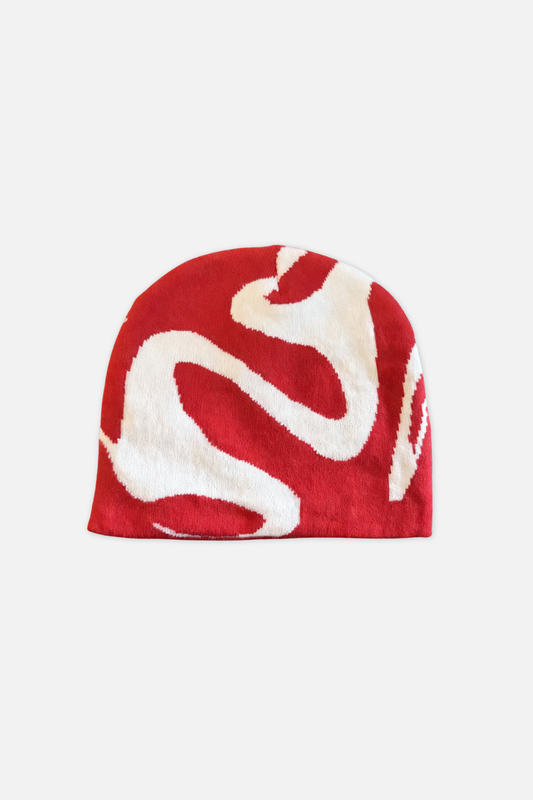 Red Wavy Beanie