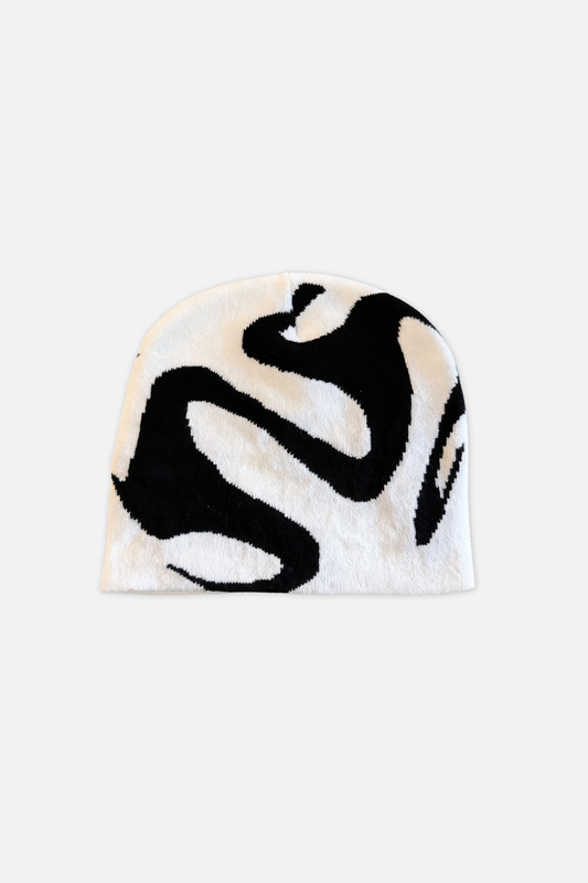White Wavy Beanie